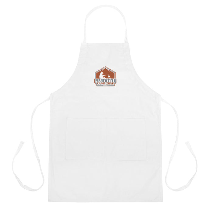 Embroidered Apron in White - smooth camp zone