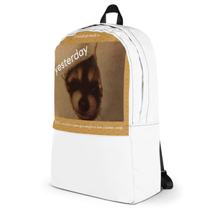 Backpack with baby raccoon image - smooth camp zone